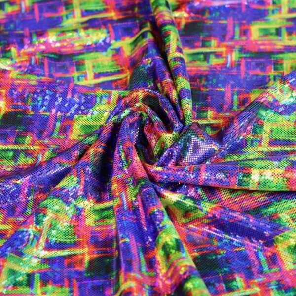 Foil Fantasie Raute Hologram Stoff