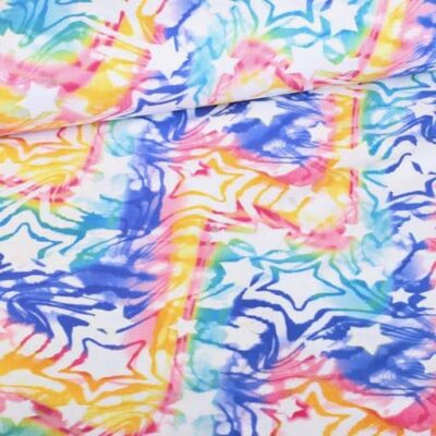 Stretch 4-Way-Stoff Stern Multicolor