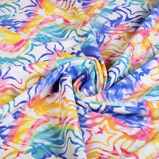 Stretch 4-Way-Stoff Stern Multicolor