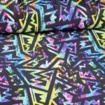 Stretch 4-way stof abstract multicolor