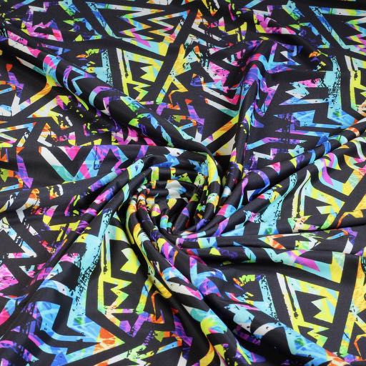Stretch 4-Way Stoff abstract mehrfarbig