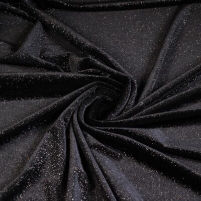 Velvet-Stoff silber glitter schwarz