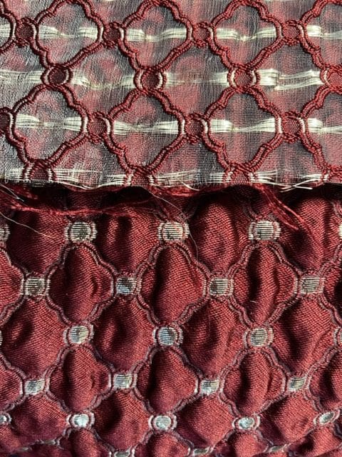 Jacquard-Barokstoff bordeaux silber