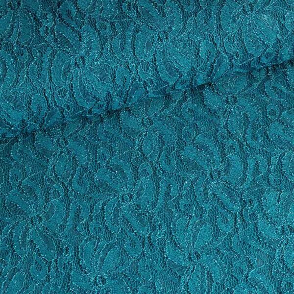 Spitzenstoff stretch glitter grün