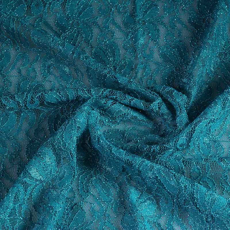 Spitzenstoff stretch glitter grün