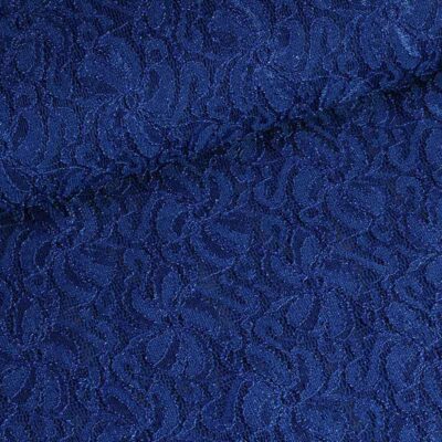 Spitzenstoff stretch glitter kobalt