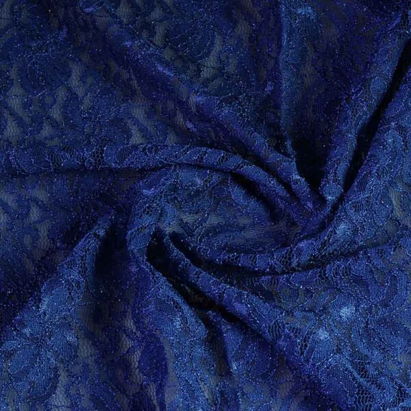 Spitzenstoff stretch glitter kobalt