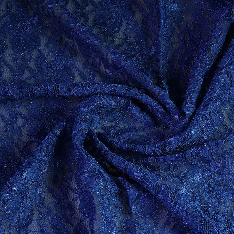 Spitzenstoff stretch glitter kobalt