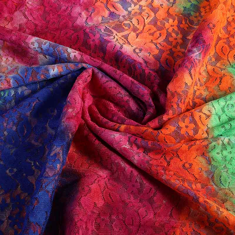 Spitzenstoff Stretch Tye Dye Multicolor