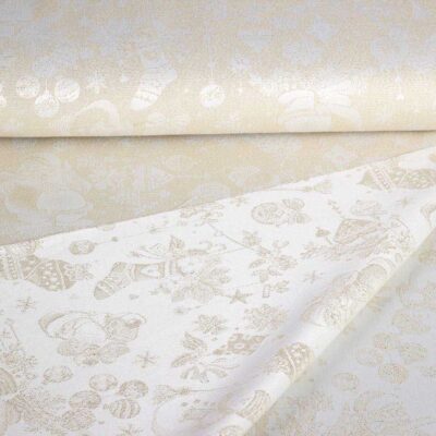 Weihnachtsmann-Jacquard-Stoff gold