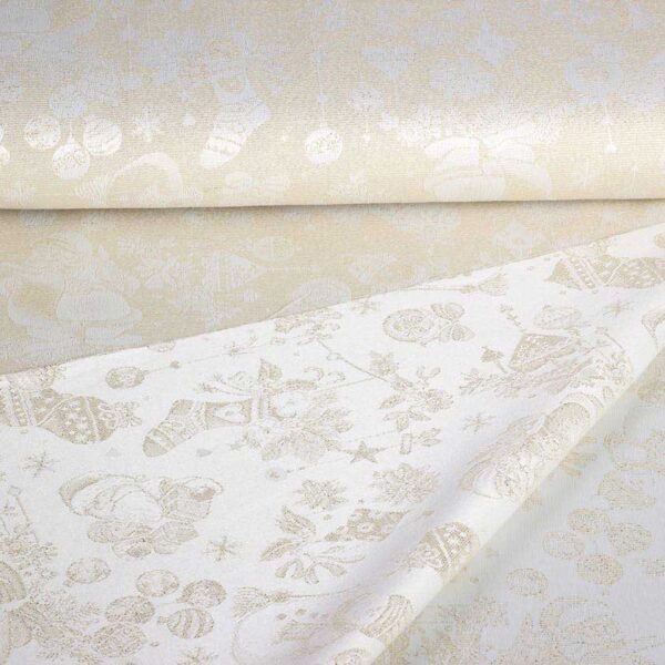 Weihnachtsmann-Jacquard-Stoff gold