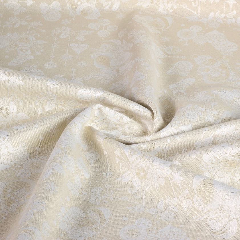 Weihnachtsmann-Jacquard-Stoff gold