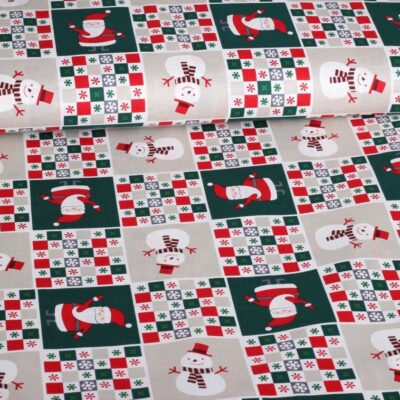 Schneemann-Stoff multicolor