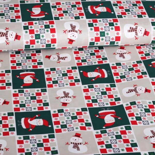 Schneemann-Stoff multicolor