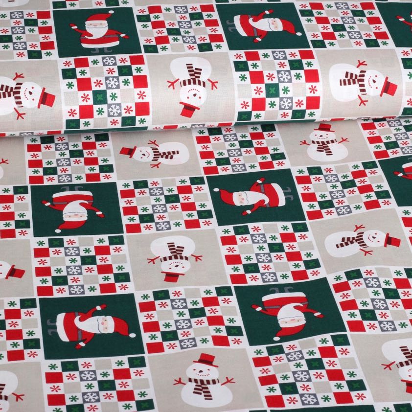 Schneemann-Stoff multicolor