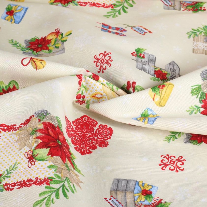 Ottoman-Stoff Weihnacht Multicolor