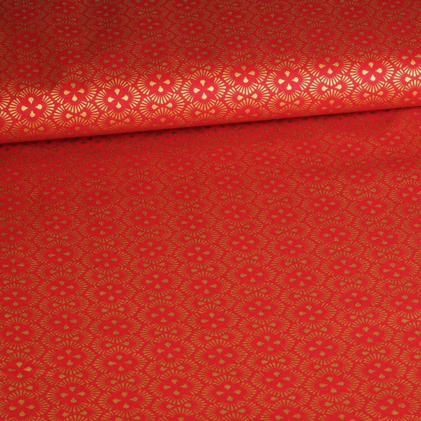 Poplin-Fantasiestoff Weihnacht rot