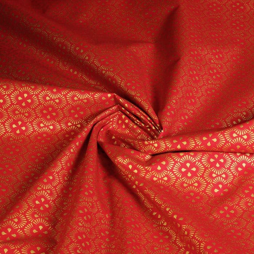 Poplin-Fantasiestoff Weihnacht rot