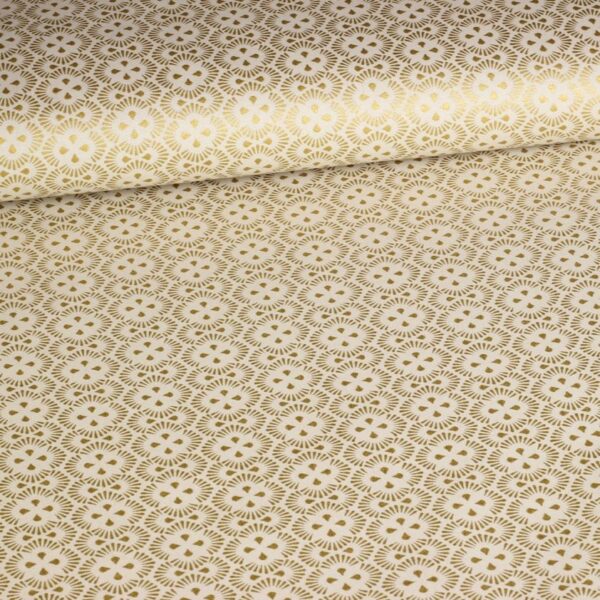 Poplin Fantasiestoff Weihnacht beige