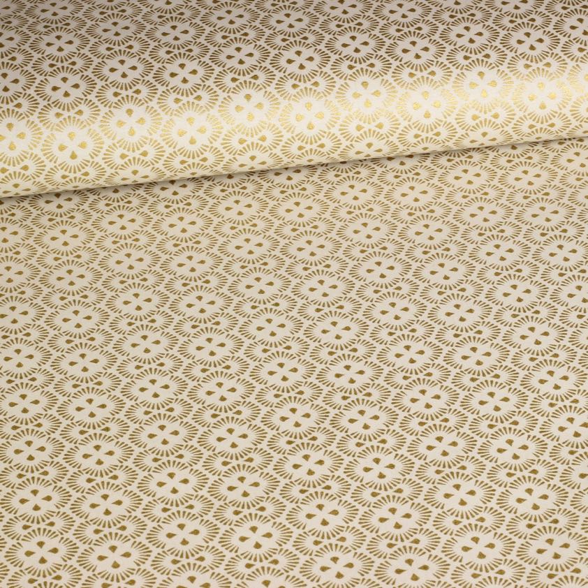 Poplin Fantasiestoff Weihnacht beige