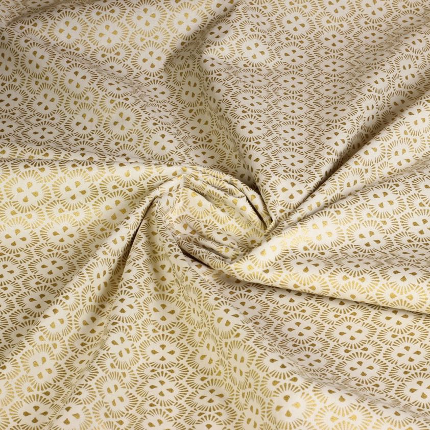 Poplin Fantasiestoff Weihnacht beige