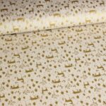 Poplin stof hertje kerst beige