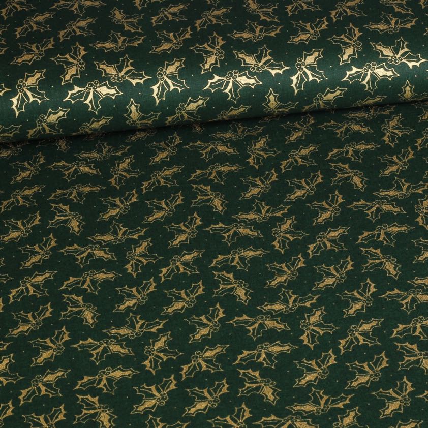Poplin-Stoff Weihnachtskranz grün