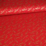 Poplin stof krans kerst rood