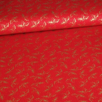 Poplin-Stoff Weihnachtskranz rot