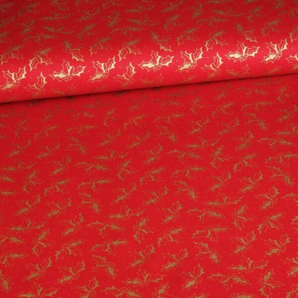 Poplin-Stoff Weihnachtskranz rot