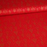 Poplin stof kerstboom rood