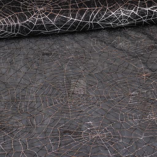 Mesh-Stoff Spinnennetz Silber Foil
