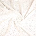 Jersey broderie stof wit