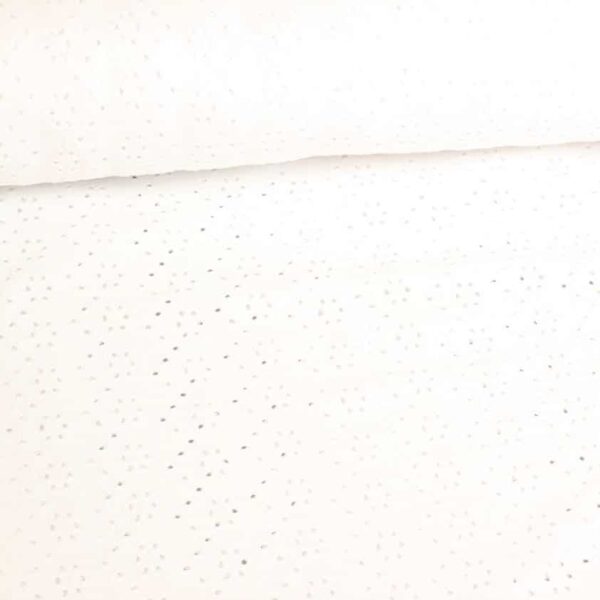 Jersey Broderie Stoff weiß