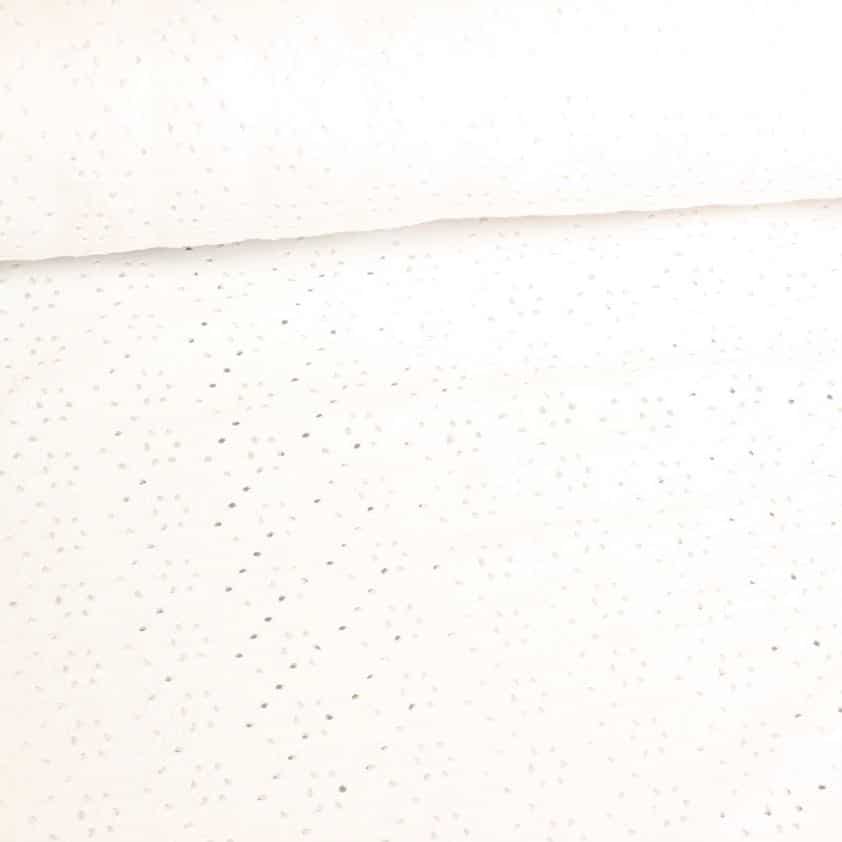 Jersey Broderie Stoff weiß