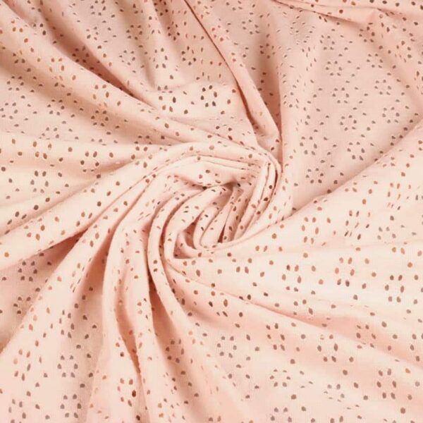 Jersey broderie stoff altrosa