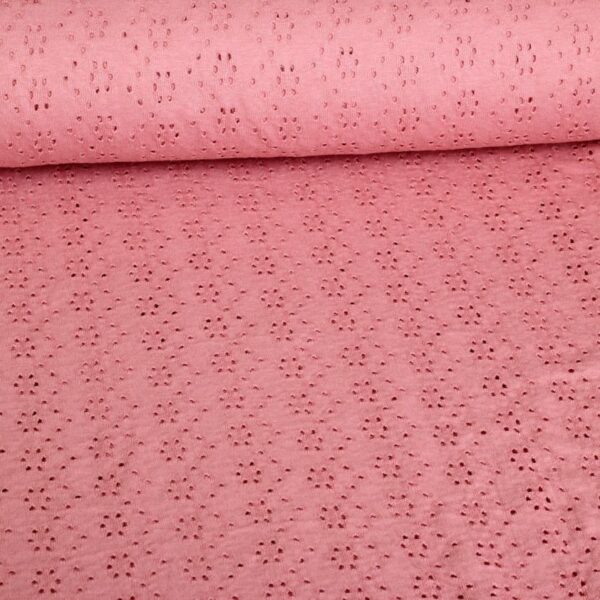 Jersey Broderie Stoff lachs