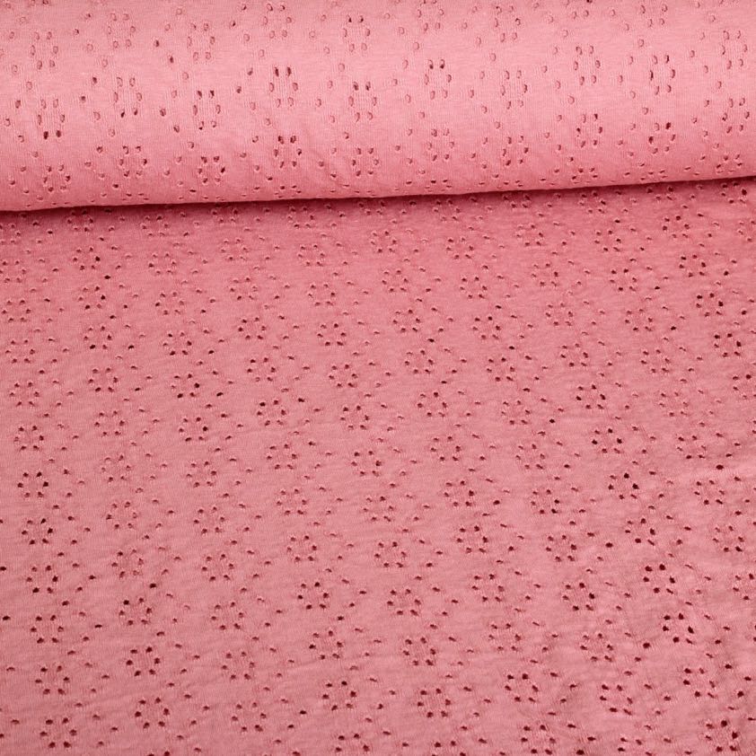 Jersey Broderie Stoff lachs