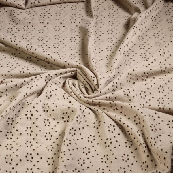 Jersey-Broderie-Stoff taupe
