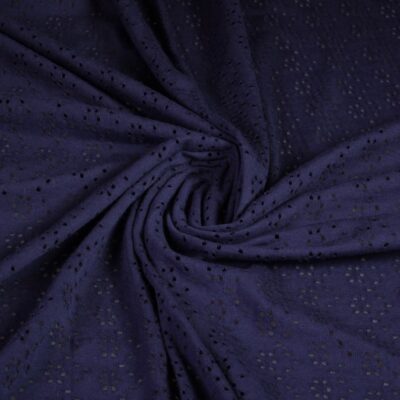 Jersey-Broderie-Stoff navy