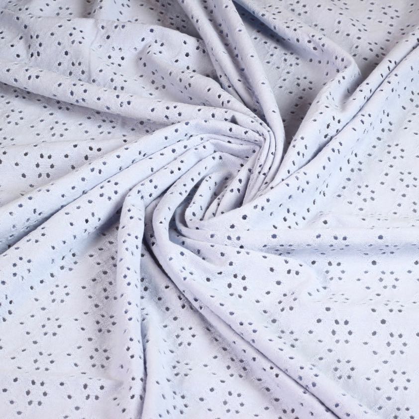 Jersey Broderie Stoff lavendel