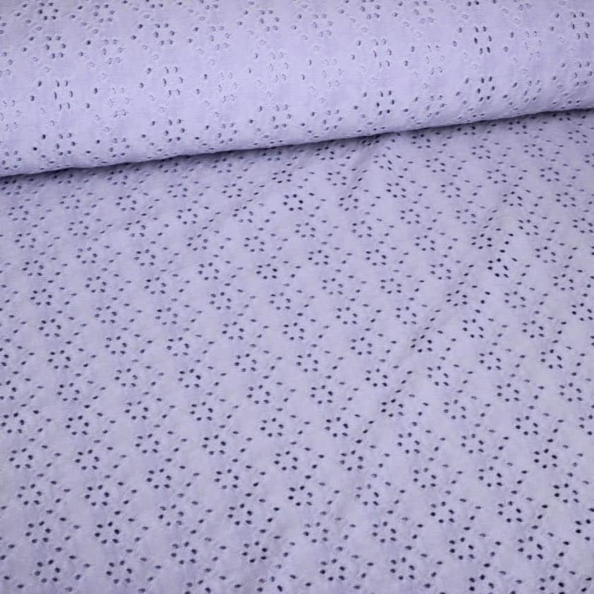 Jersey Broderie Stoff lila