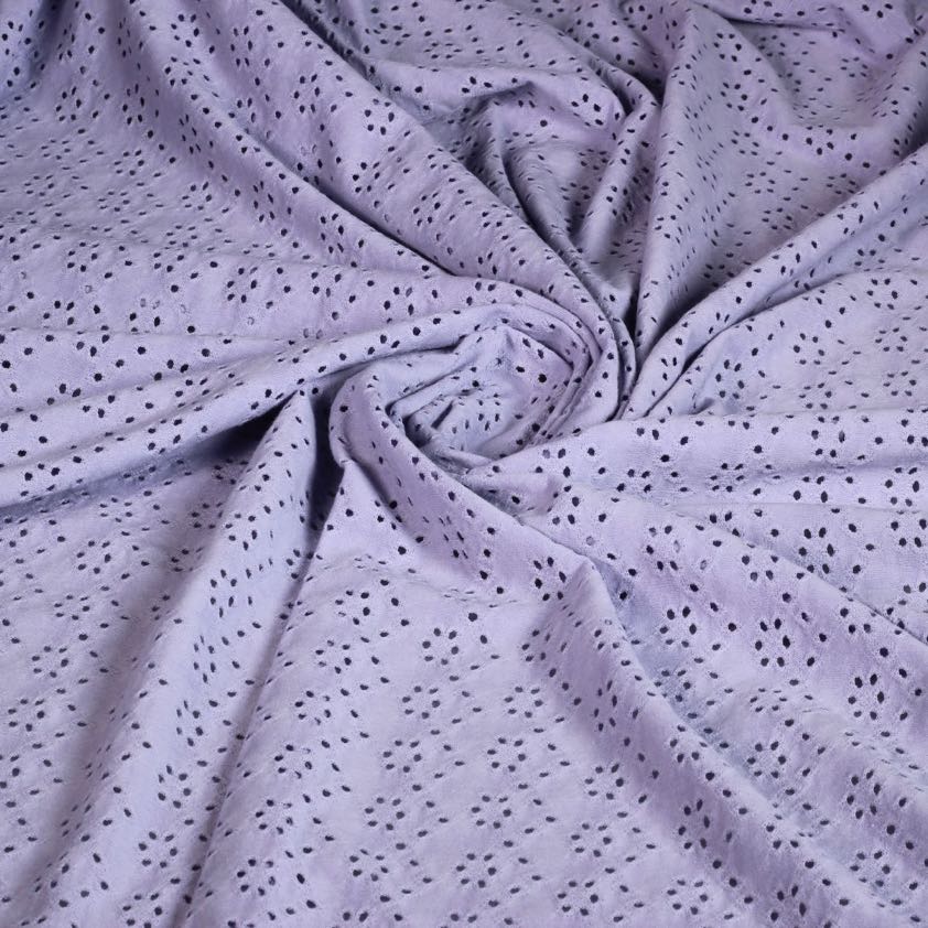 Jersey Broderie Stoff lila