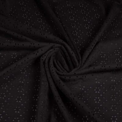 Jersey Broderie-Stoff schwarz