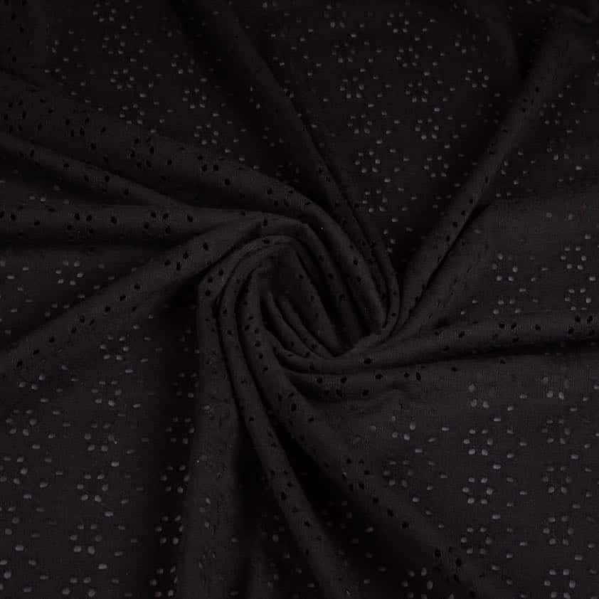 Jersey Broderie-Stoff schwarz