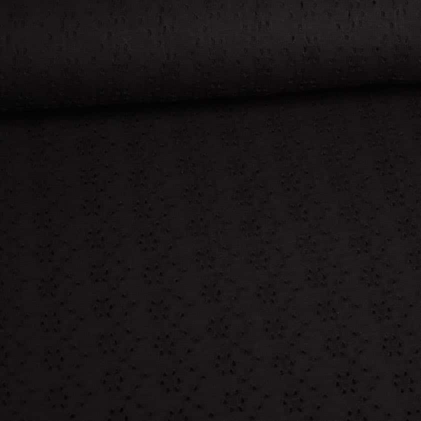 Jersey Broderie-Stoff schwarz