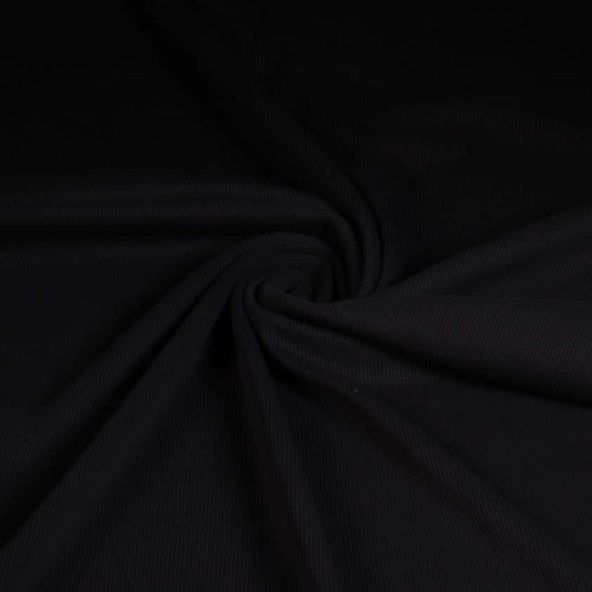 Rib-Jersey Baumwolle schwarz