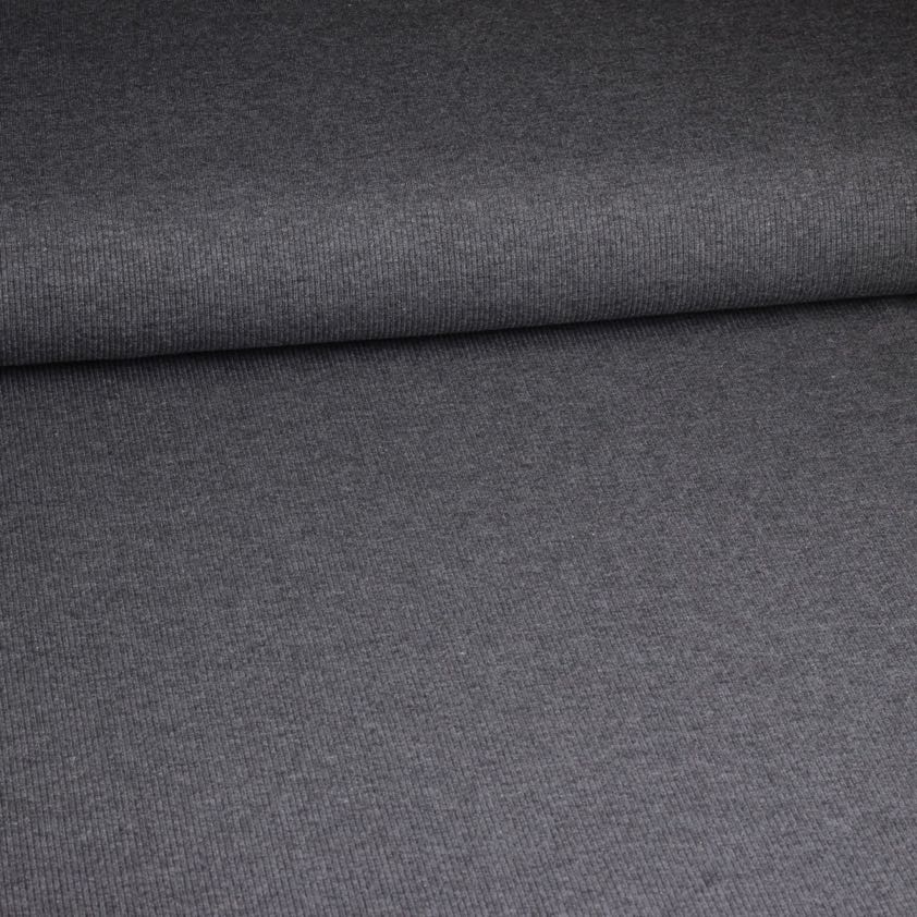 Rib Jersey Baumwolle grau melange