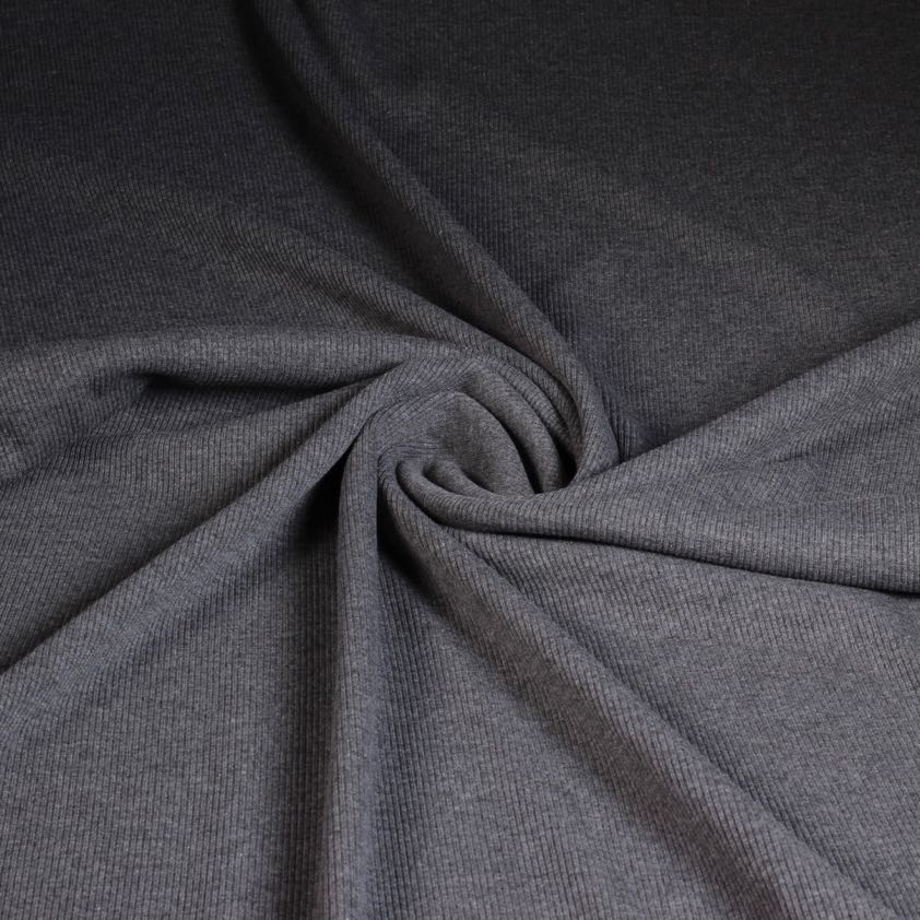 Rib Jersey Baumwolle grau melange