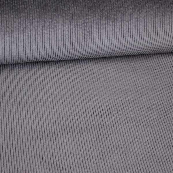 Corduroy-Stretch-Stoff grau